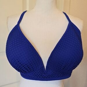 Shade & Shore Blue Textured Wireless Bra Sz 38DD